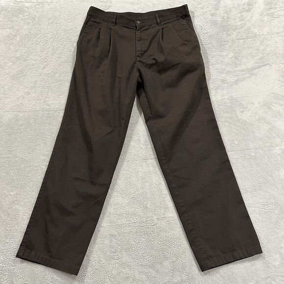 Live(in) Chino Straight Pants Solid Men 34 W 29 L Brown Formal - Picture 1 of 10